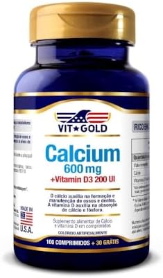 Calcium 600mg + Vit. D3 c/ 100 comprimidos + 30