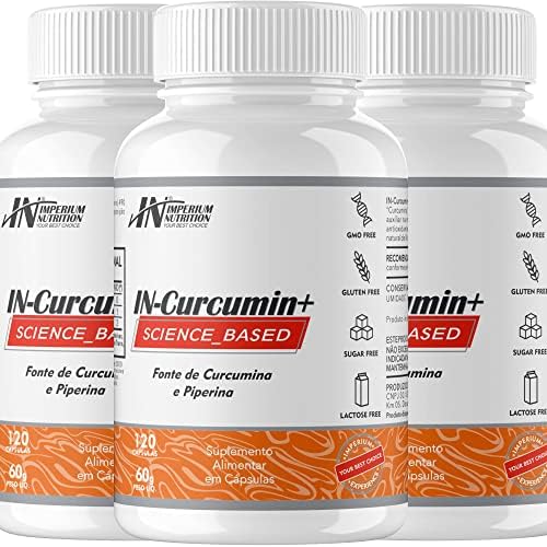 Combo 3x IN-Curcumin+ (Cúrcuma com Pimenta Preta) 360 cápsulas – Imperium Diet