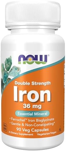 NOW Meals – Ferro Mineral Essencial de Dupla Força 36 mg. – 90 cápsulas vegetais