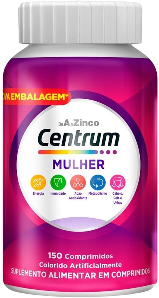 Centrum Mulher, Suplemento Alimentar para Energia e Funcionamento Muscular, 150 Comprimidos