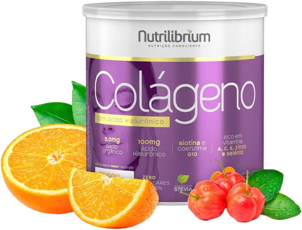 Colágeno Verisol com Ácido Hialurônico - 200G Laranja com Acerola - Nutrilibrium, Nutrilibrium