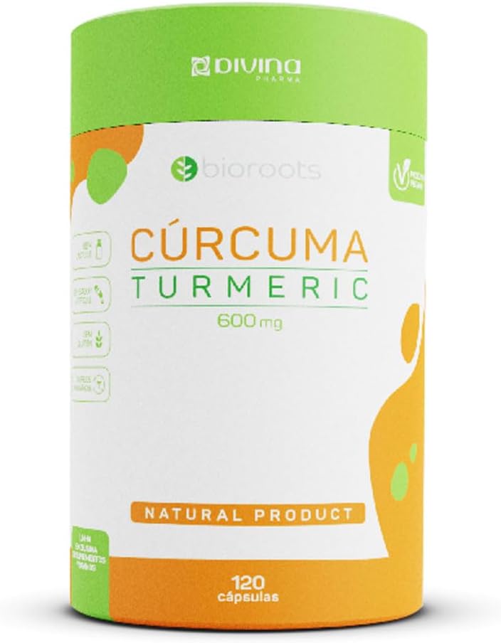 Cúrcuma Turmeric 600mg com 120 Unidades – Bioroots
