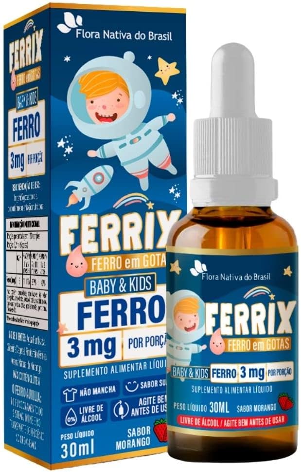 FERRIX (Ferro infantil) 30ml - Flora Nativa Sabor:Morango