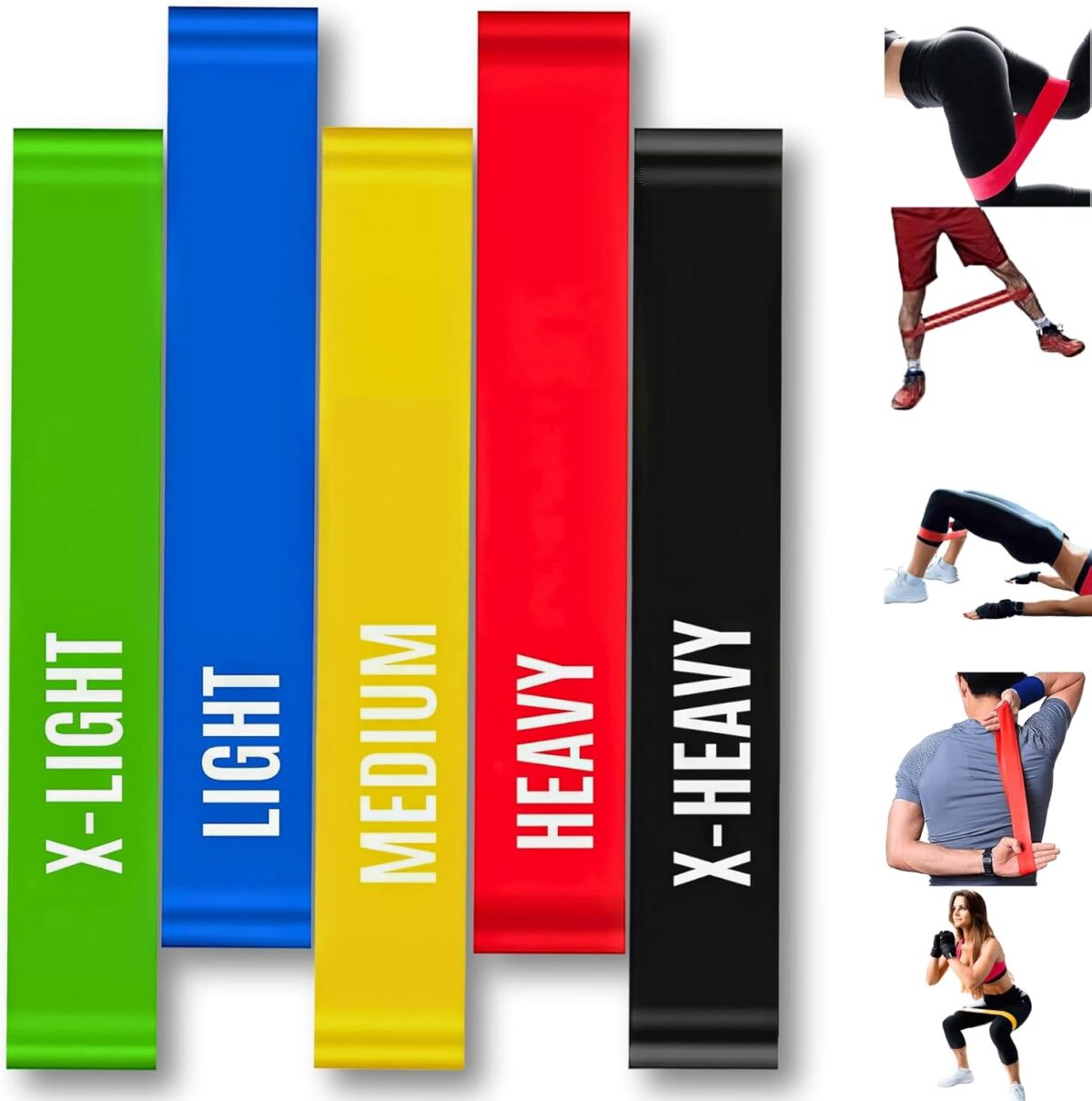 Equipment 5 Faixas Elasticas Mini Band Exercicios em Casa Extensor Academia Yoga Pilates Health Crossfit Exercício Funcional Alongamento Musculação Treino Em Casa Fisioterapia 5 Níveis de Intensidade PREIS