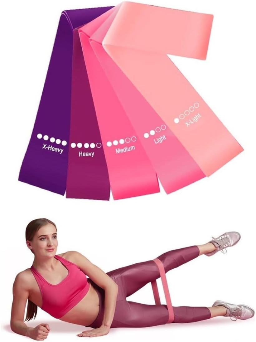 Equipment 5 Mini Bands Elástico para Exercício Treino Academia em Casa 5 Níveis de Intensidade