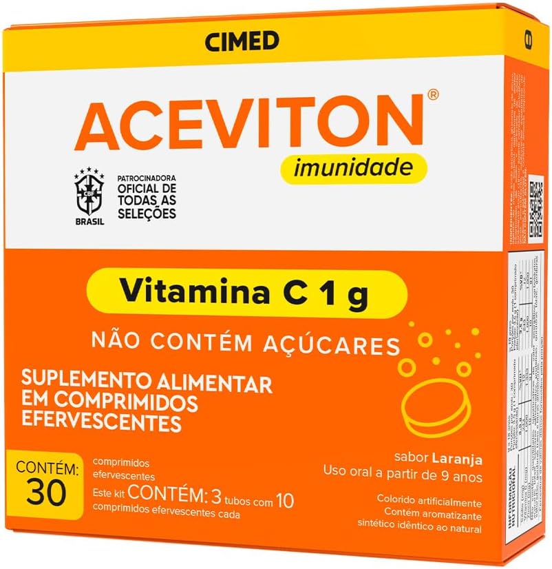 Aceviton Vitamina C Imunidade 30 Comprimidos Efervescentes