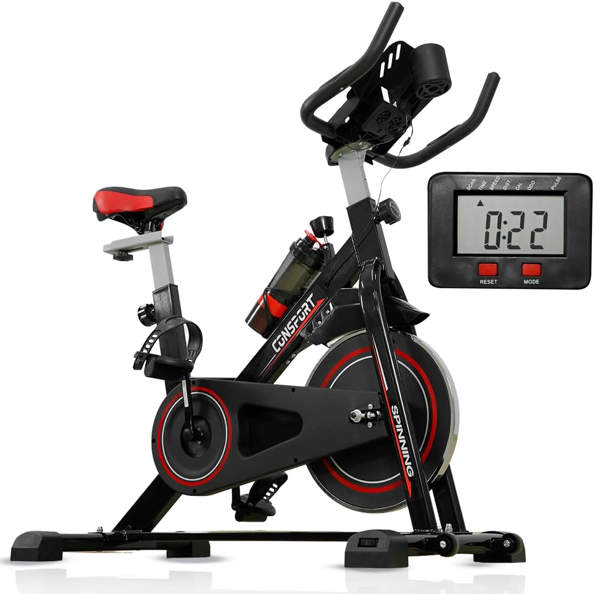 Bicicleta Spinning S100 Bike Ergométrica Consport Porta Celular e Tablet Exercícios Academia Garrafa Inclusa