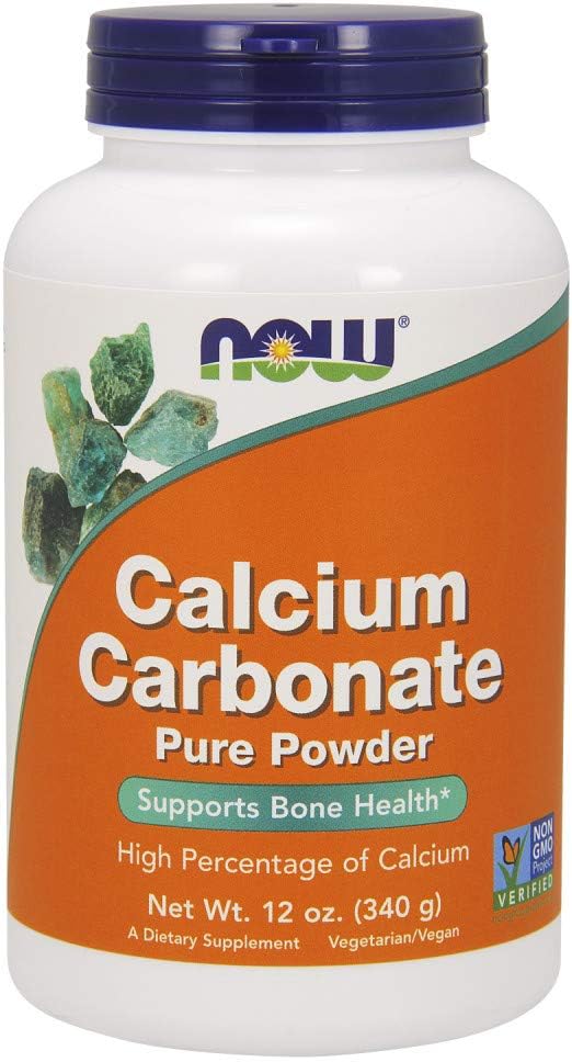 Calcium Carbonate Now Meals Carbonato Cálcio Puro Em Pó 340g