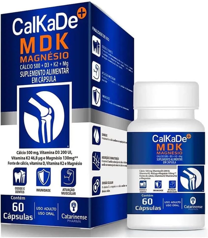 Calkade MDK Magnésio Cálcio Vitamina K2 Catarinense 60cps