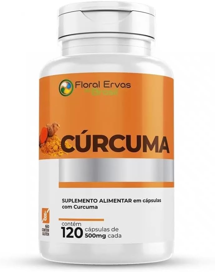 Cúrcuma 500 mg 120 Cápsulas Açafrão Tumérico Açafrão Índia
