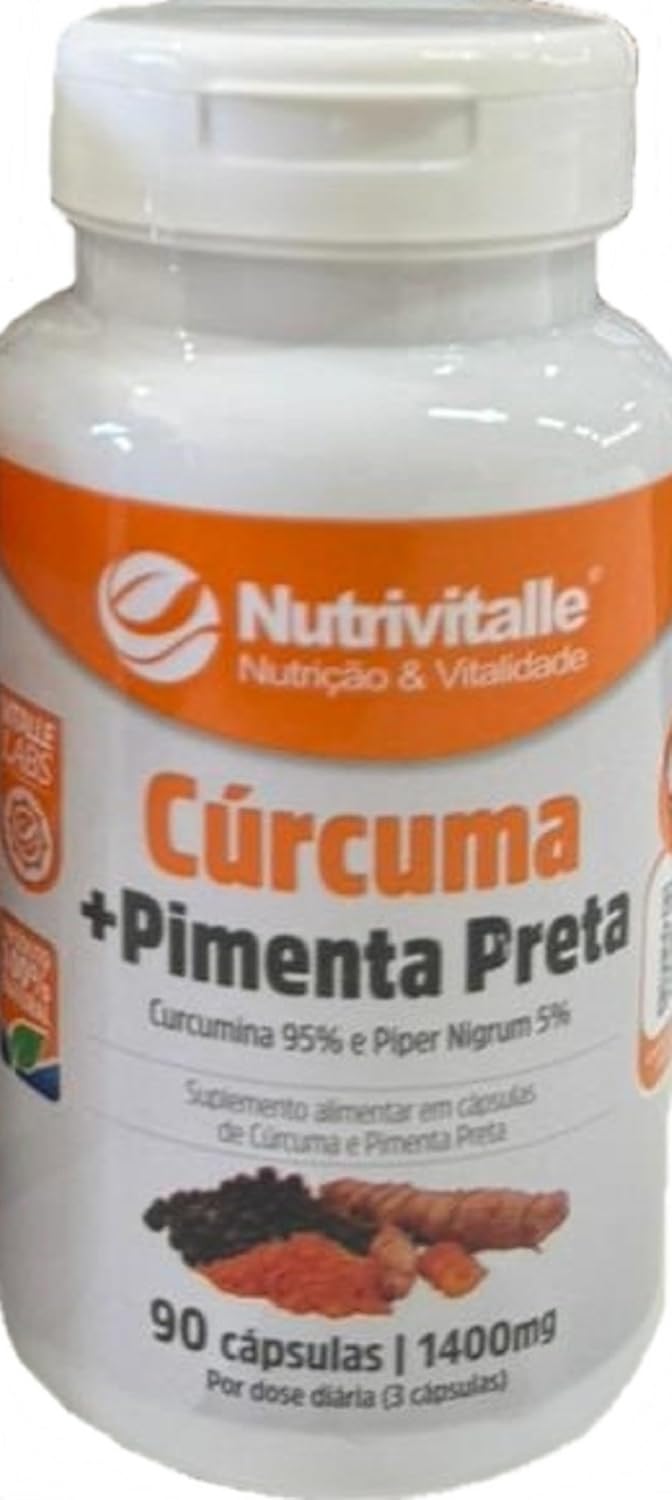 Cúrcuma + Pimenta Preta Nutrivitalle 90 Cápsulas