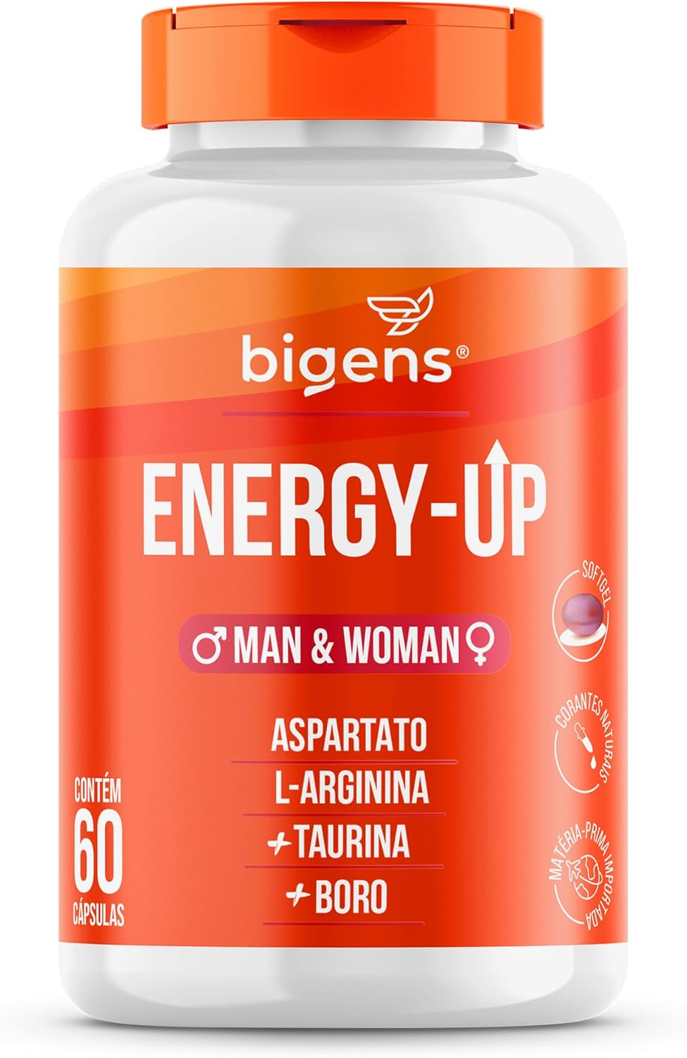 Vitality Up, aspartato, arginina, taurina, boro, 60 cápsulas softgel, Bigens (Unidade)