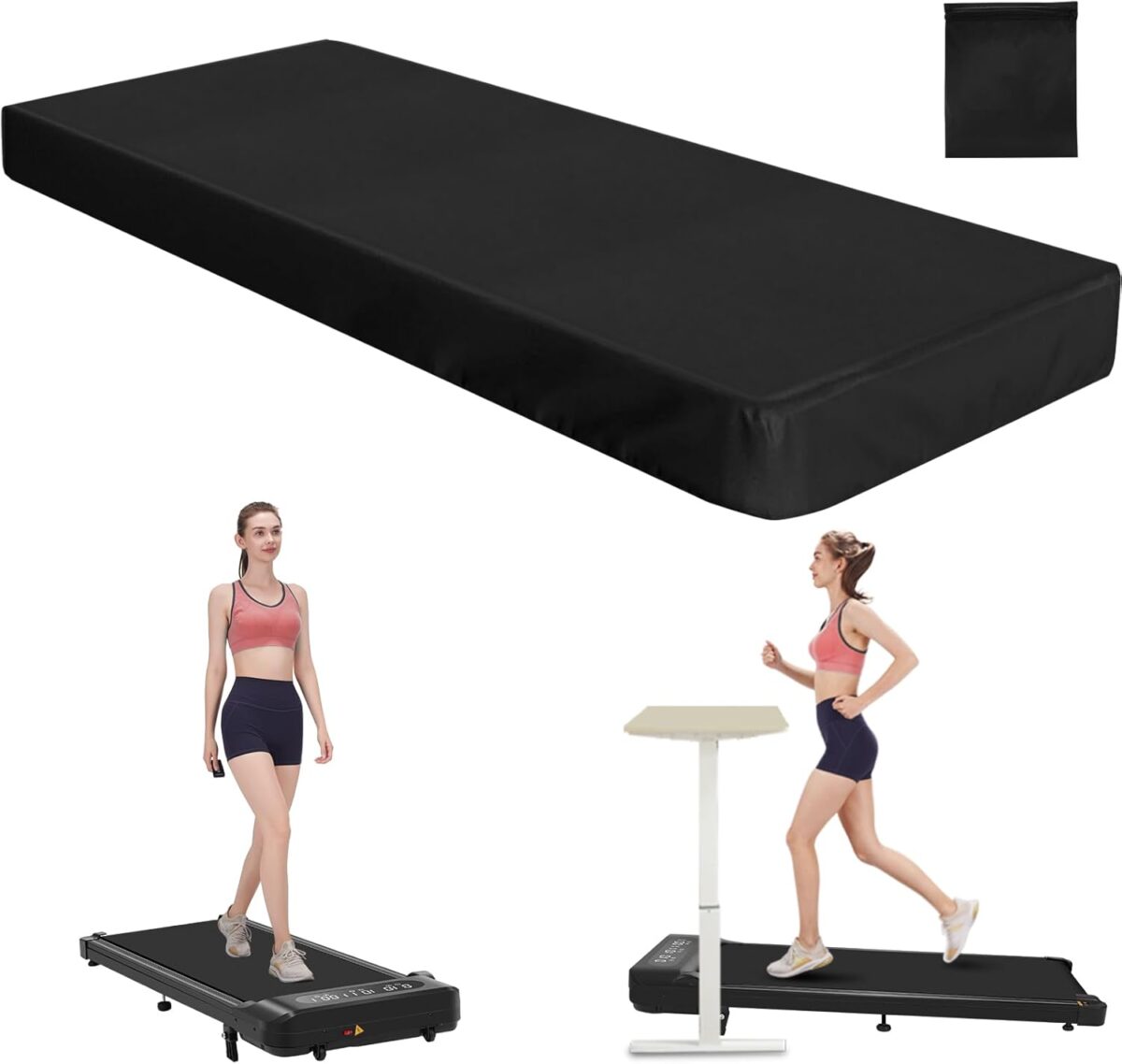 Esteira de caminhada com inclinação de 2,5 HP sob a mesa, tapete de caminhada, esteira sob a mesa, esteira de caminhada compacta para escritório em casa, tela de LED, capa de capacidade de peso de 145