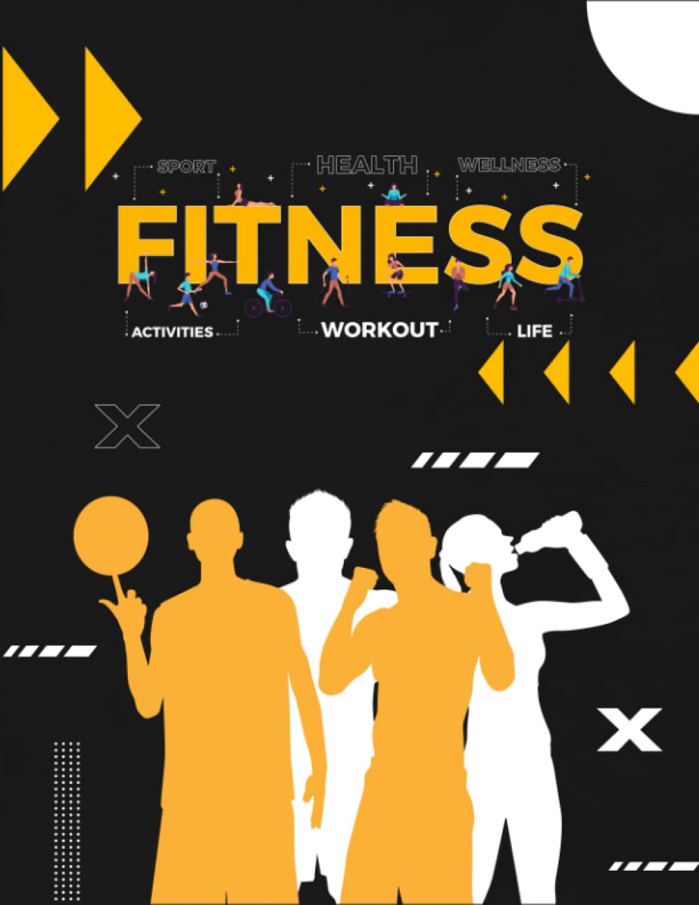 FITNESS TRACKER NOTEBOOK: Health Journal Exercise Planner Notepad For Girls & Males Weight Loss-Every day Log Planner-Exercise Equipment-DAILY WATER NEED