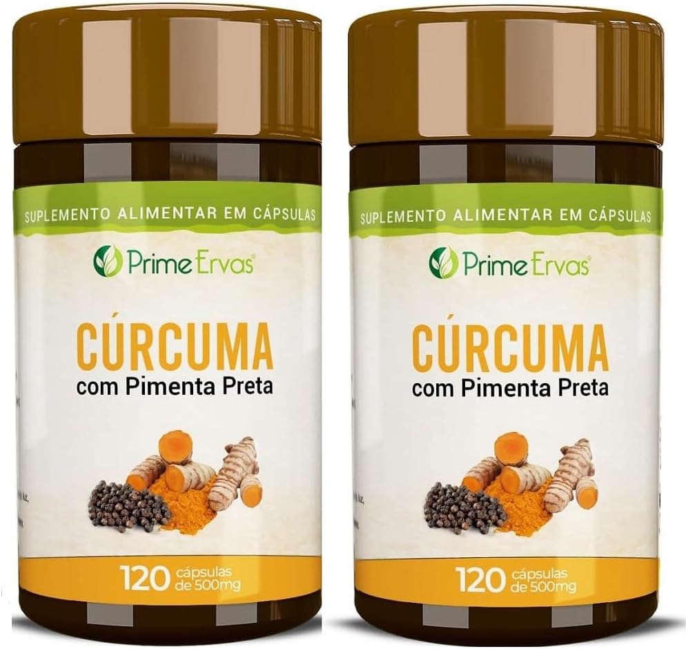 KIT 02 CURCUMA COM PIMENTA 120CPS PRIME ERVAS
