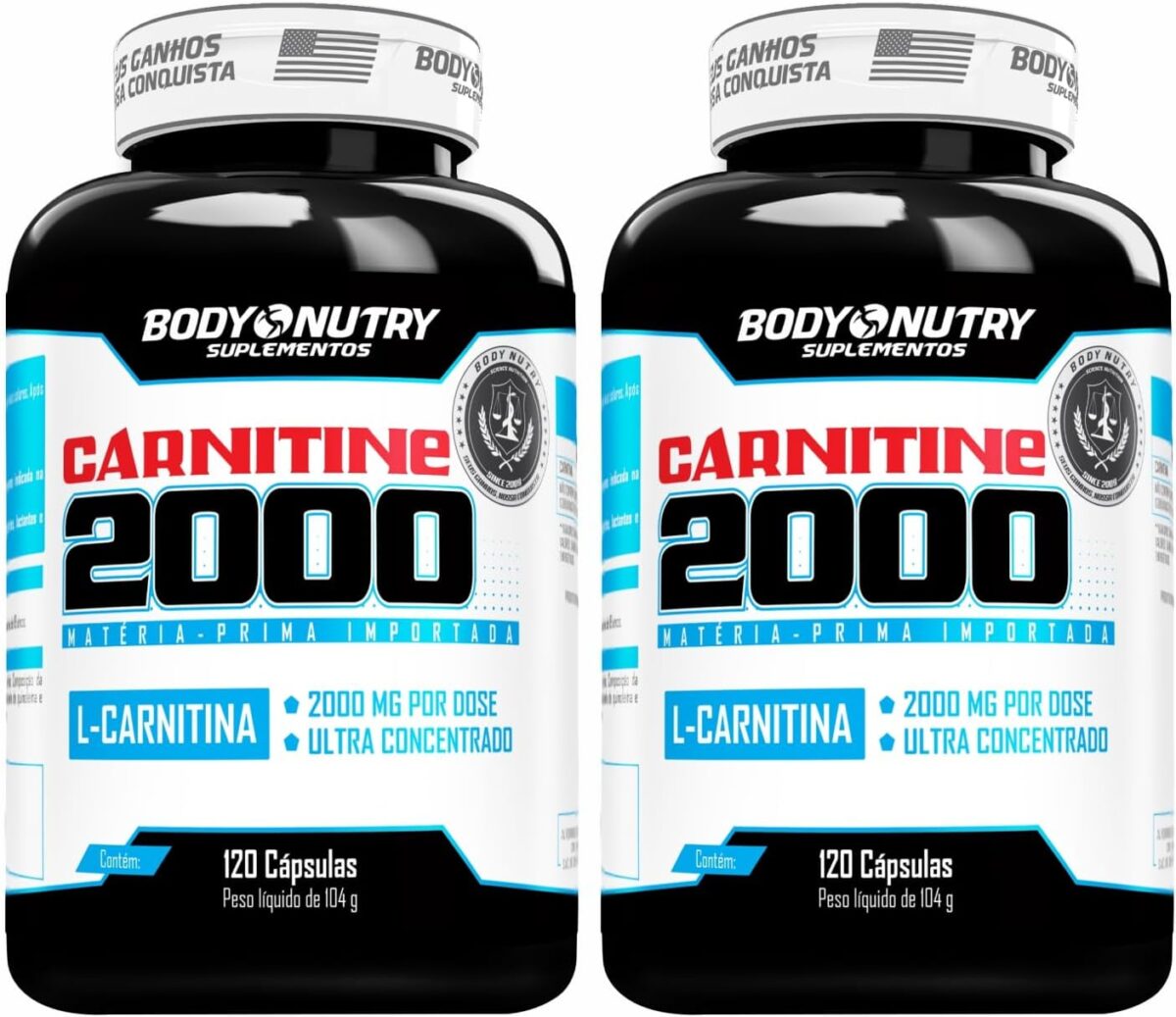 Package 2x L Carnitina 2000 mg Pura 120 capsulas Sem Sabor Extremely Concentrado