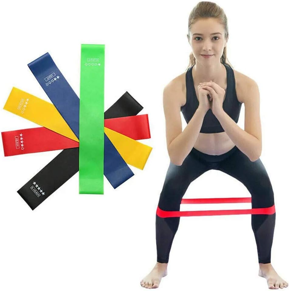 Kit 5 Faixas Elasticas Exercicios em Casa Mini Band Extensor Academia Yoga Pilates Fitness Crossfit