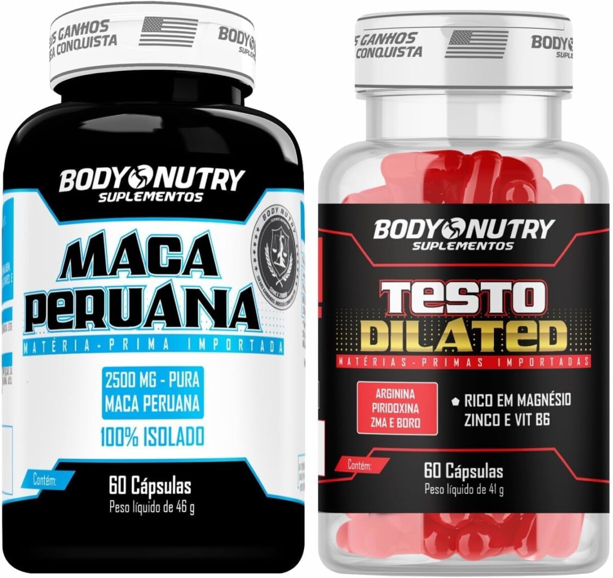 Equipment Maca Peruana 60 Capsulas 2000mg Pura Premium Importada Para Homens e Mulheres + Dilated 60 Caps Com Vitaminas e Minerais Boro Arginina Magnésio Vitamina B6