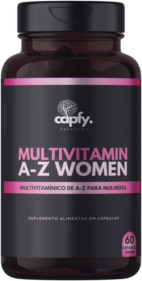 Multivitamínico AZ Mulher Completo com 13 Vitaminas e 9 Minerais Vitamina A C D E B7 B12 60 Cápsulas 500mg Premium Capfy. Diet