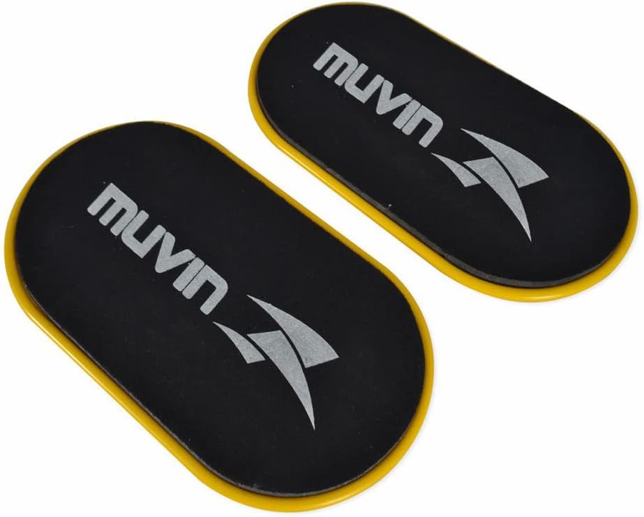 Muvin Disco de Deslizamento – 01 Par – Treinamento Funcional – Pilates – Equilíbrio – Exercício – Fortalecimento Muscular – Adominal – Core Sliders – Plástico de Alta Resistência – Leve e Portátil