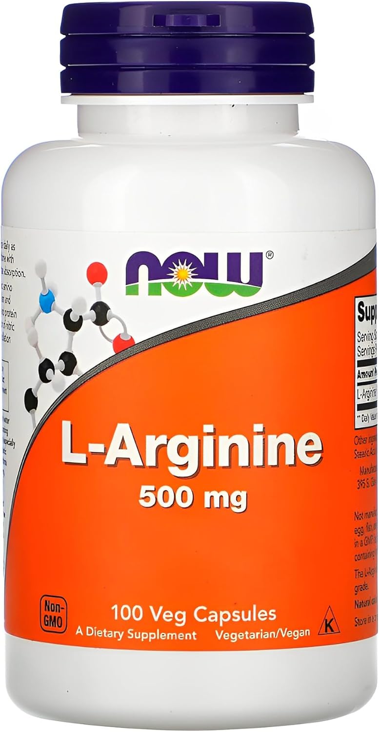 NOW Meals L-Arginina 500mg 100 Veg Cápsulas Importado