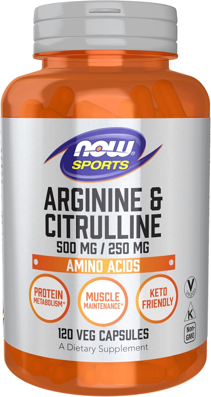 NOW Meals – NOW Sports activities Arginina 500mg e Citrulina 250mg – 120 cápsulas vegetais