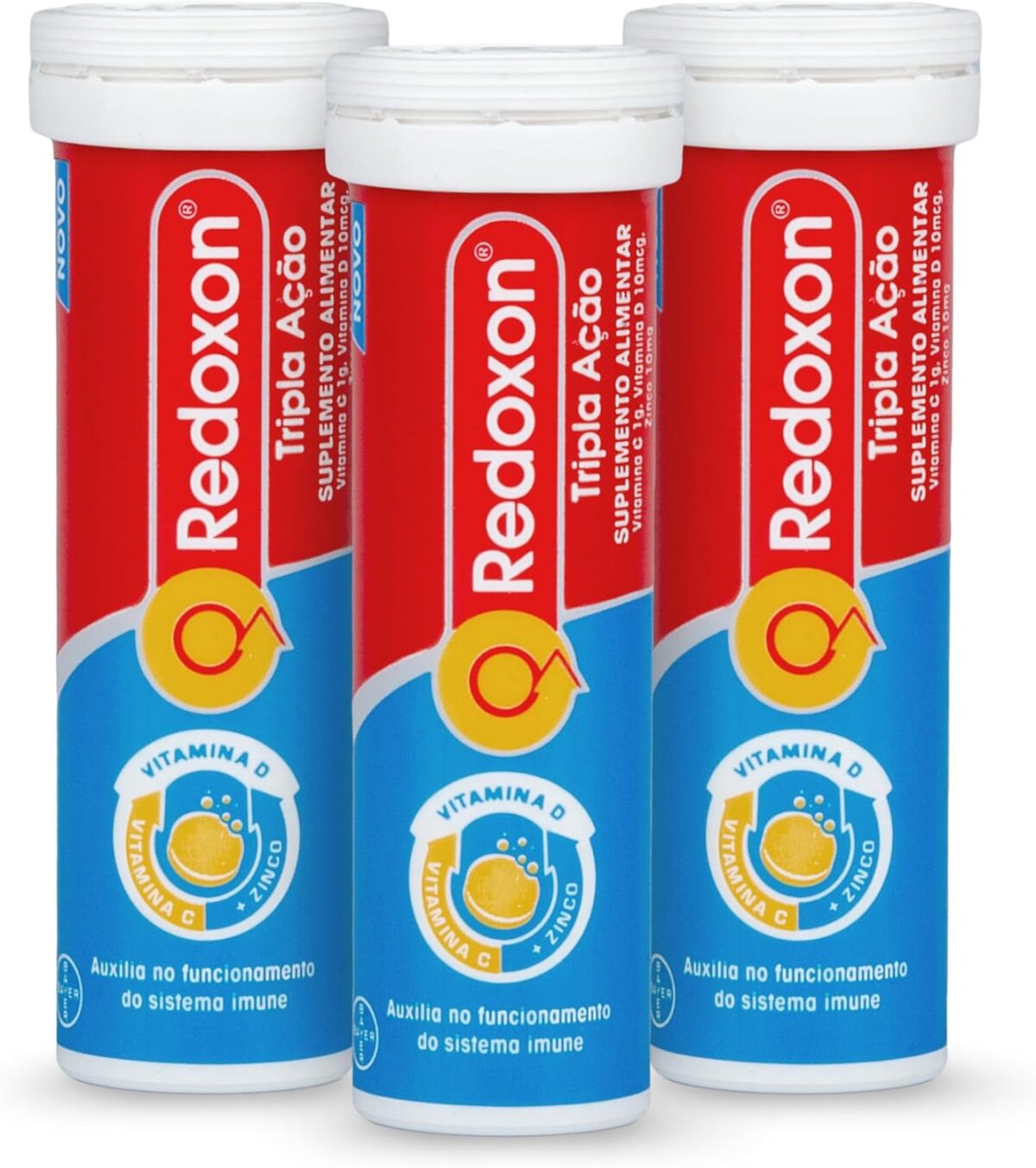 Redoxon Tripla Ação, Vitamina C 1000mg, D e Zinco, 30 Comprimidos Efervescentes