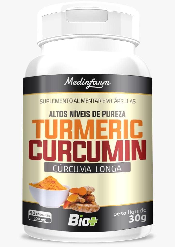 TURMERIC CURCUMIN (Curcuma longa) 60 capsulas altos níveis de pureza