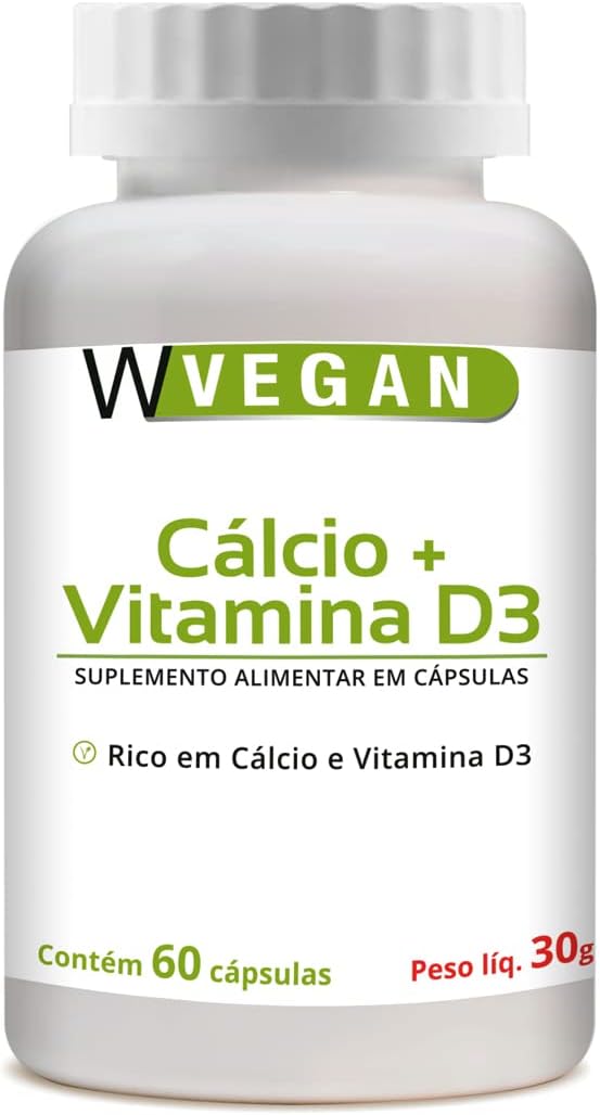 W Vegan Calcio + Vitamina D3 2.000 Ui 60 Capsulas Wvegan Vegano Cálcio