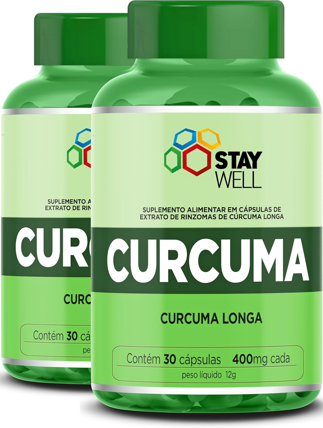 02 Potes da Cúrcuma Longa – Fórmula Avançada com Máxima Absorção – 60 doses