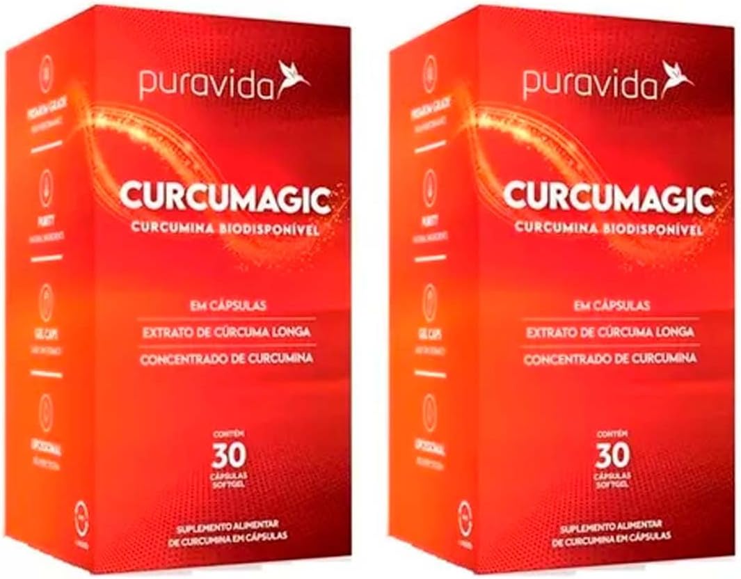 2x Curcumagic (curcumina Biodisponível) 30 Cápsulas Puravida