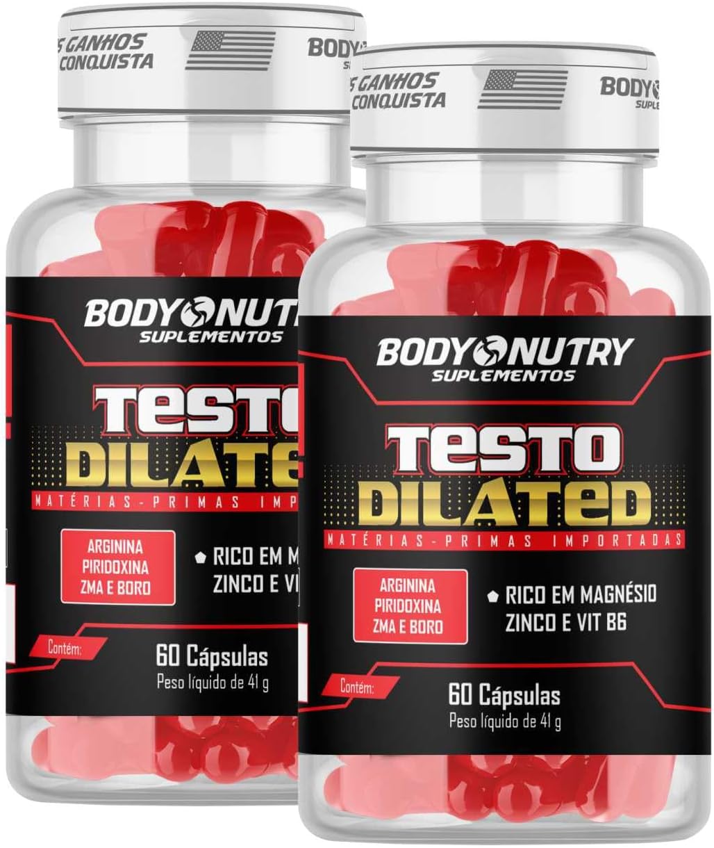 2x Package Dilated 60 cápsulas com Vitaminas e Minerais Boro Arginina Magnésio e Vitamina B6
