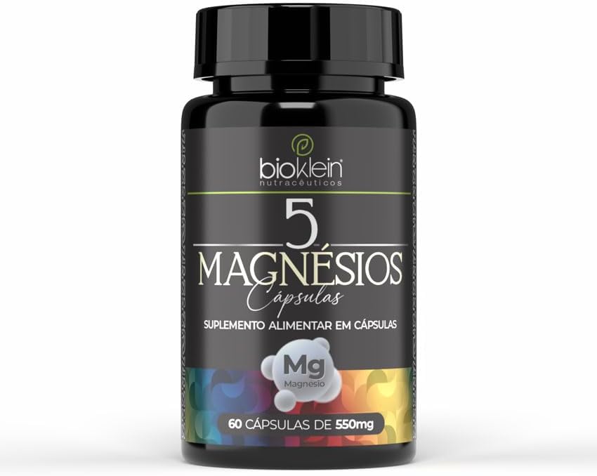 5 Magnésios, 60 Cápsulas, Suplemento Alimentar, Bioklein
