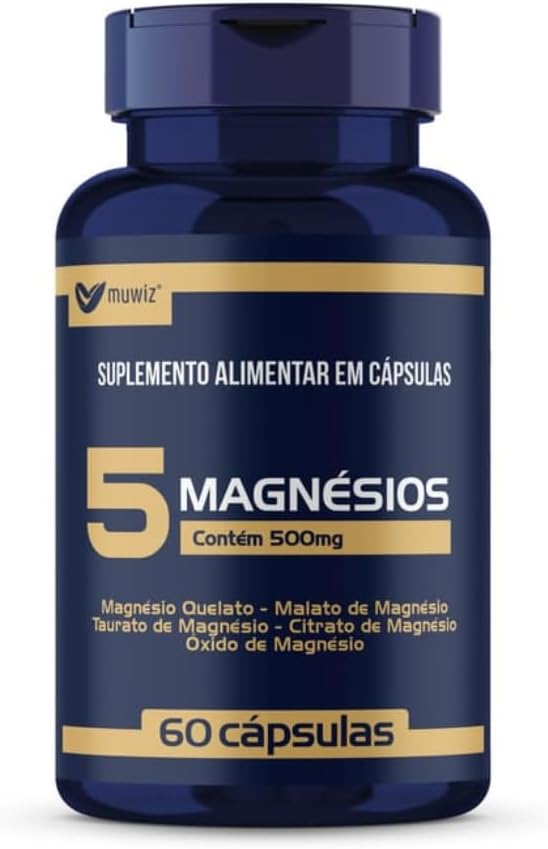 5 Magnesios Quelato Malato Taurato – 60 Capsulas Muwiz