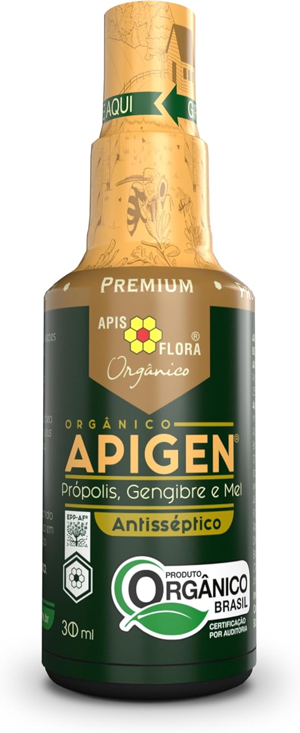 Apigen Orgânico – Própolis, Mel e Gengibre Spray 30 mL – BR, Apigen Orgânico Apis Flora