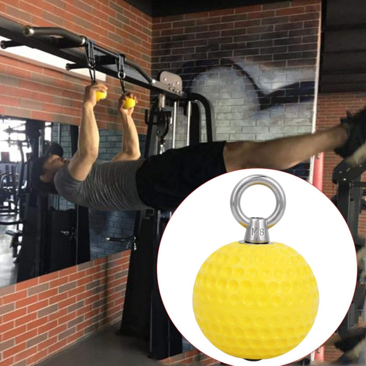 Bola de treinamento do braço, amarelo Pull Up Arm Energy Coaching Bola pendurada Gymnasium Train Dwelling Health Chin Up Gear