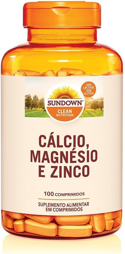 Cálcio e Magnésio com Zinco – 100 Comprimidos, Sunset Vitaminas