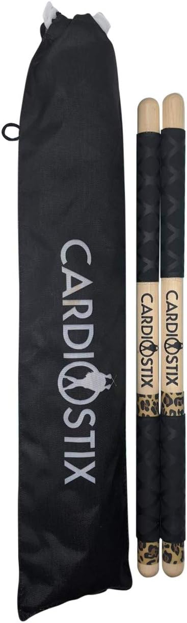 CardioStix Pacote de 240 g de aderência dupla mais pesada (1 par, você escolhe o design ou cor) Bastões de bateria de madeira de nogueira americana premium | Bateria, health, aulas aeróbicas, exercícios