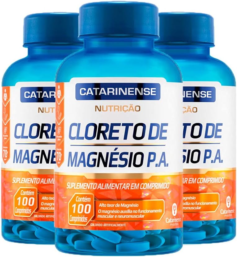 Cloreto de Magnésio P.A. – 3 unidades de 100 Comprimidos – Catarinense