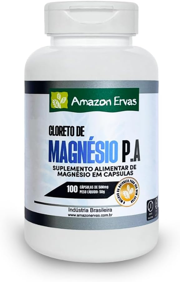 Cloreto de Magnésio P.A 500mg, 100 cápsulas