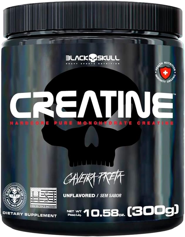 Creatina Pura 300g Caveira Preta – Black Cranium