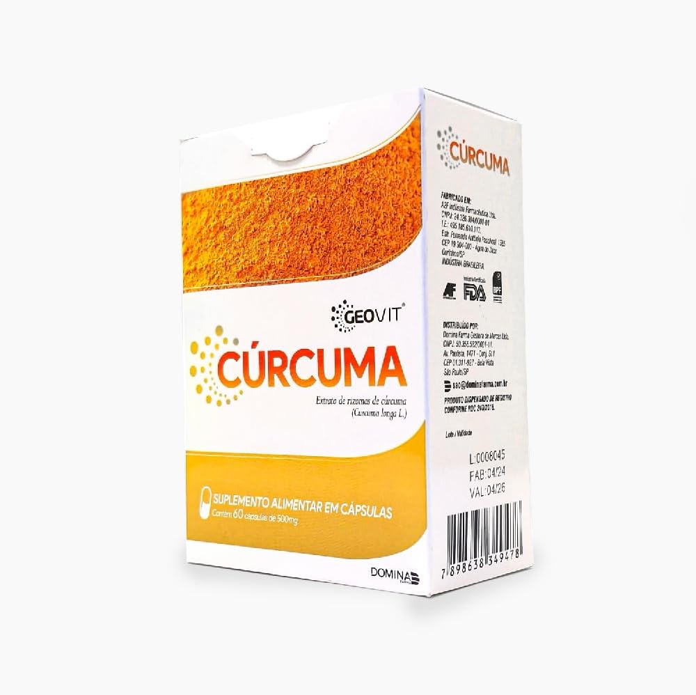 Cúrcuma 500mg 60 Cápsulas Suplemento Geovit