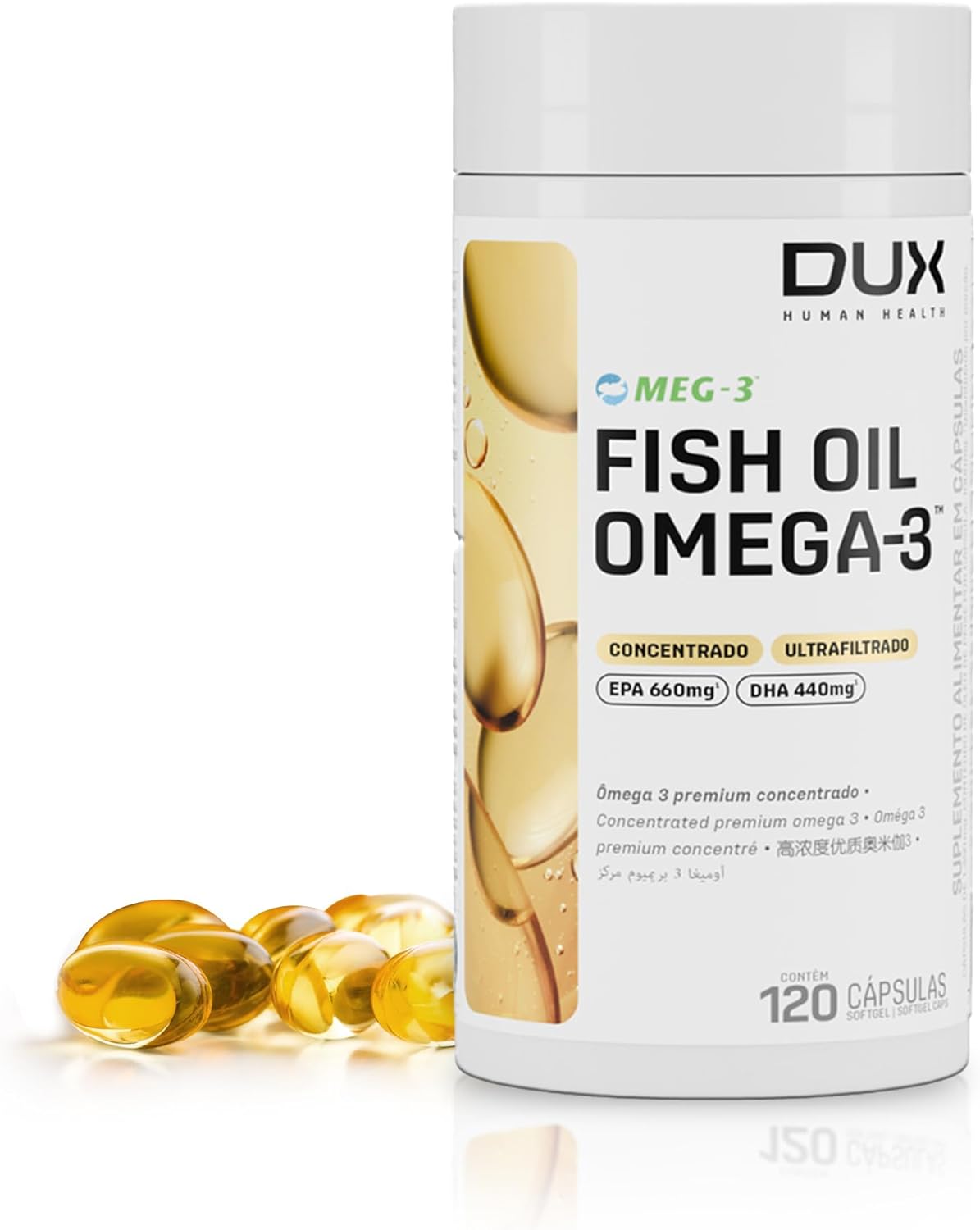 Fish Oil Omega 3 – Óleo De Peixe – 120 Cápsulas Dux