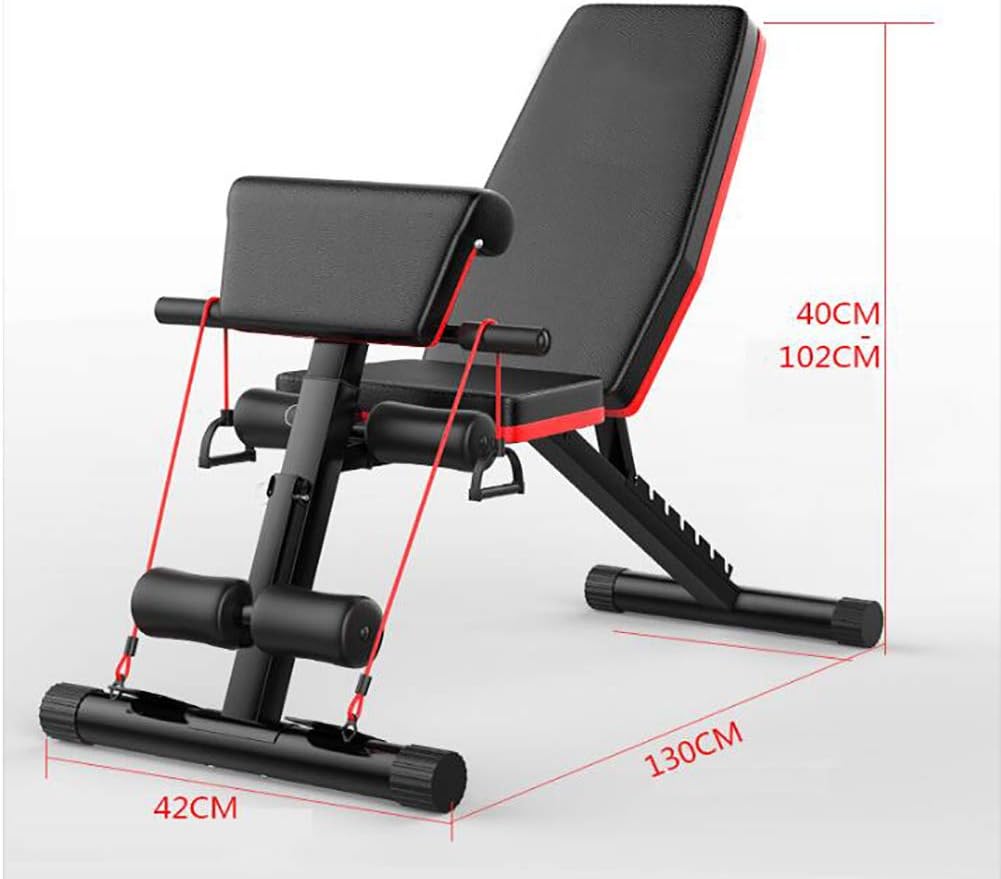 Foldable Weight Bench,Tremendous Max Multi-purpose Train Gear with Leg Extension Incline Bench for Dwelling Gymnasium Black 130x102x42cm(51x40x17inch)