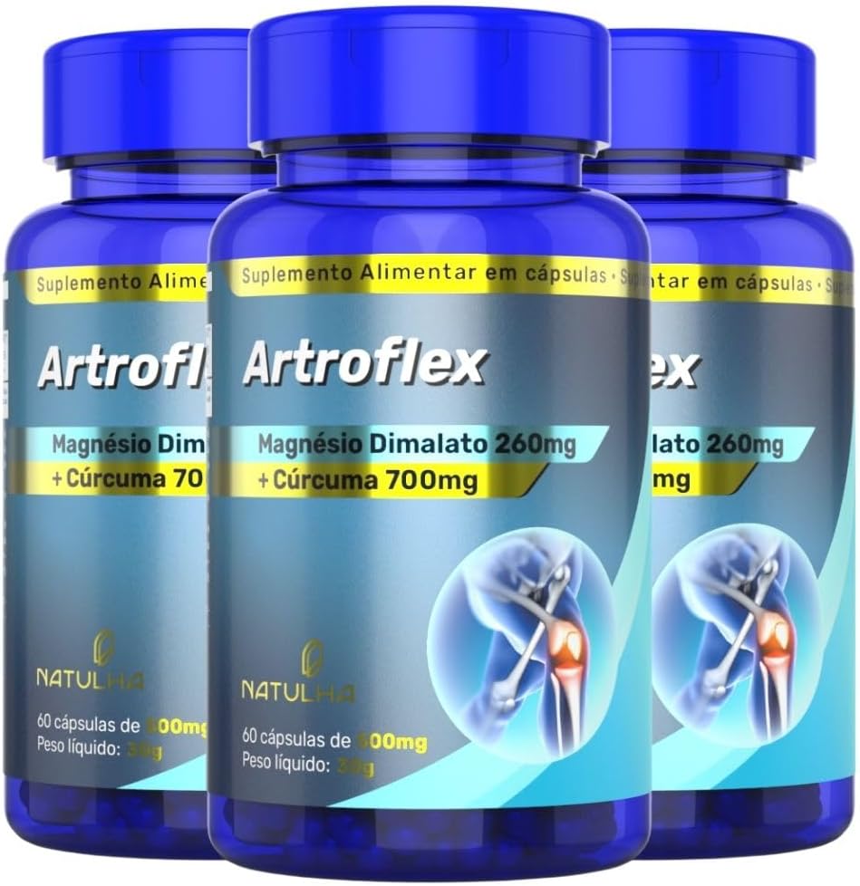 KIT 3X ArtroFlex (Cúrcuma + Magnésio Dimalato) 60 Cápsulas – Natulha