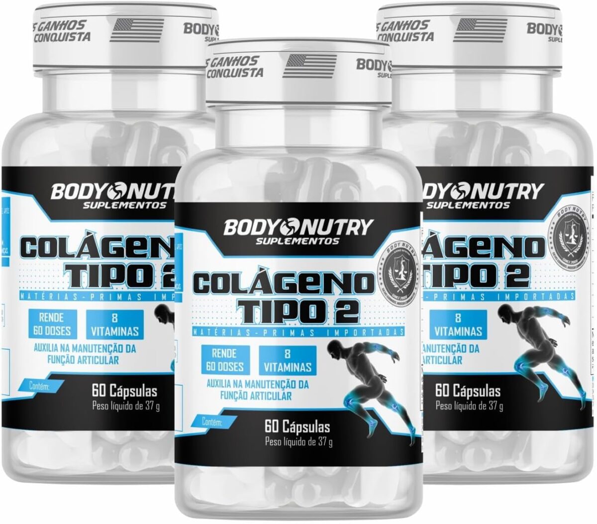 Equipment 3x Colageno Tipo 2 Uc 2 + 8 Vitaminas Joelho E Articulação Collagen 40mg 60 Capsulas Rende 60 Doses Importado Unique Physique Nutry