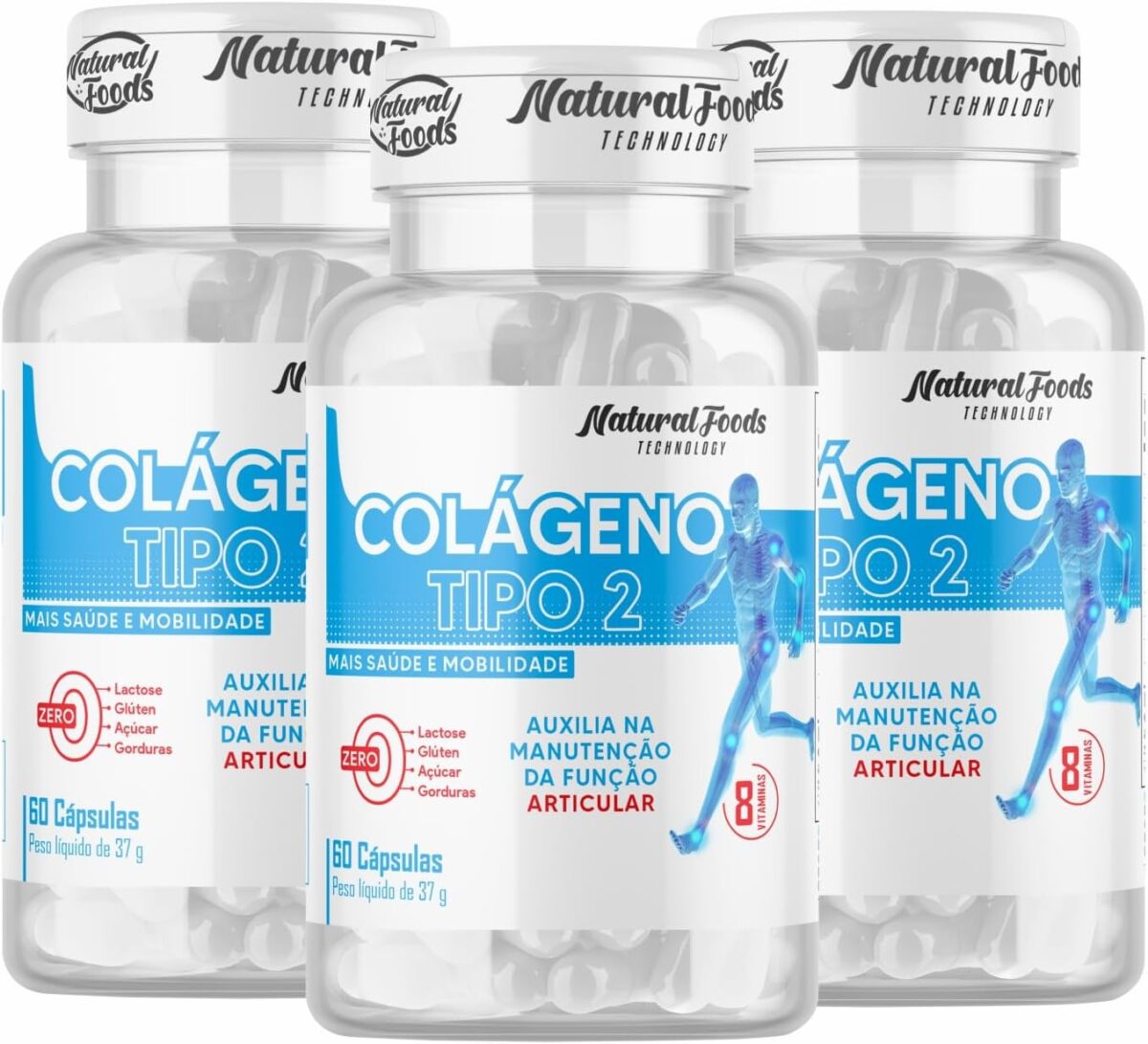 Package 3x Colageno Tipo 2 Uc 2 + Vitaminas Joelho E Articulação 60 Caps