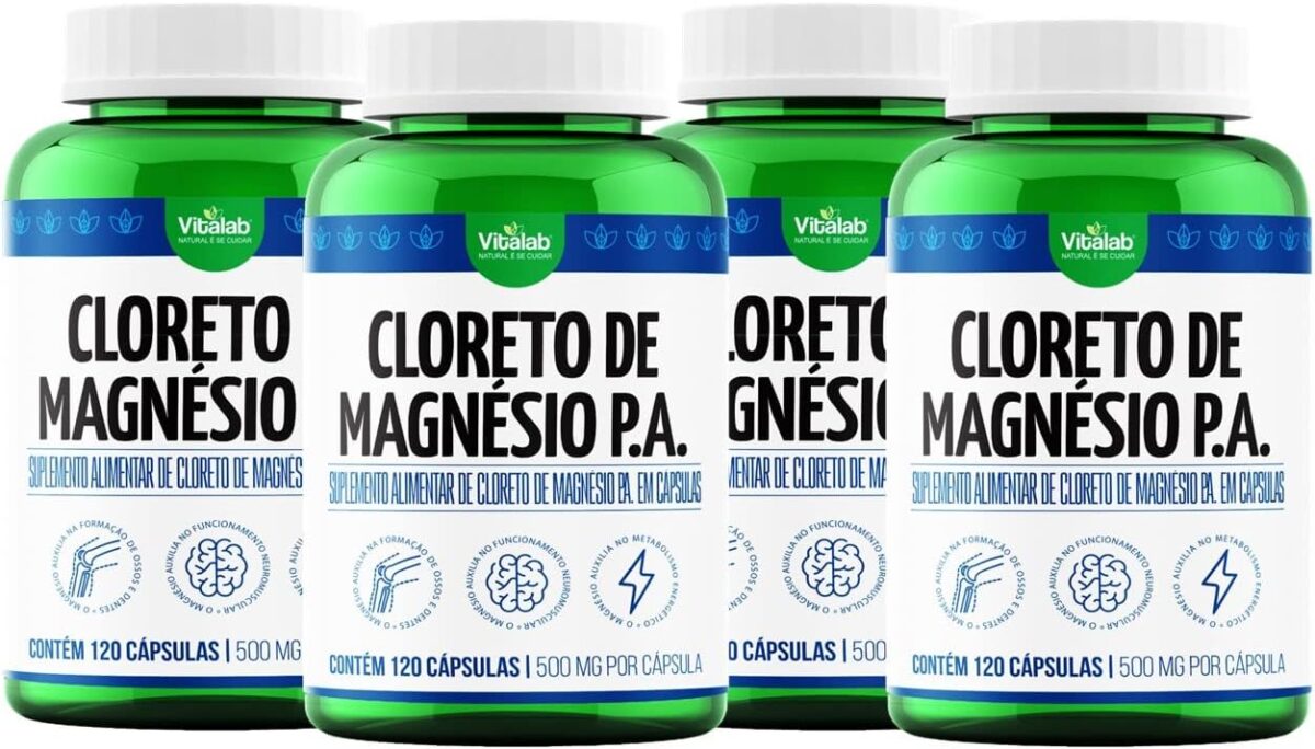 Equipment 4 Cloreto de Magnésio Pa Vitalab Suplemento 120 Cápsulas