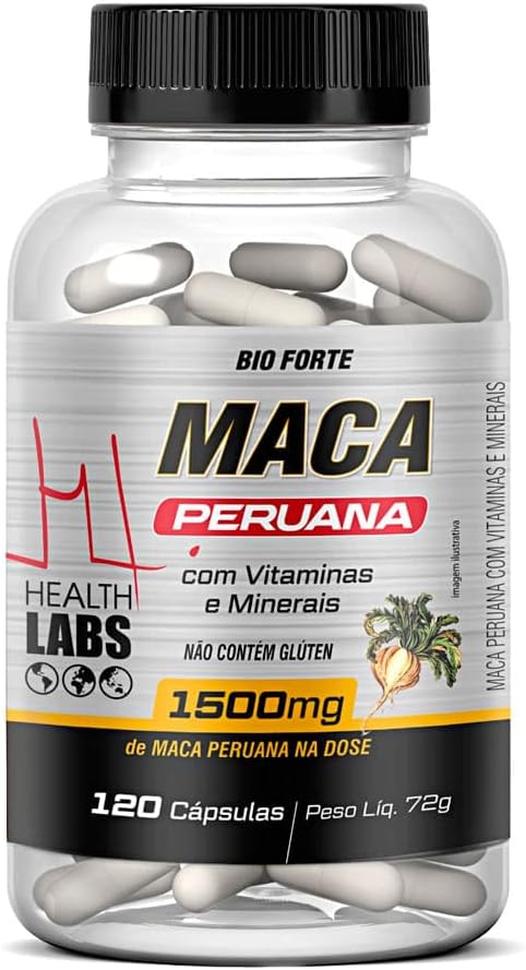 Maca Peruana 1500Mg Well being Labs com 120 Cápsulas