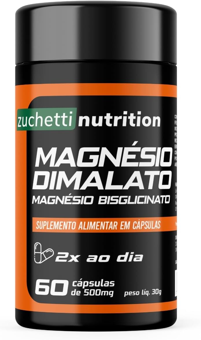 Magnésio Dimalato 500mg Bisglicinato Unique Pure Suplemento 60 Cápsulas Duo Magnésio